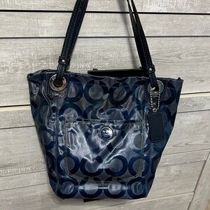 57. Stylish Navy Coach Tote Bag